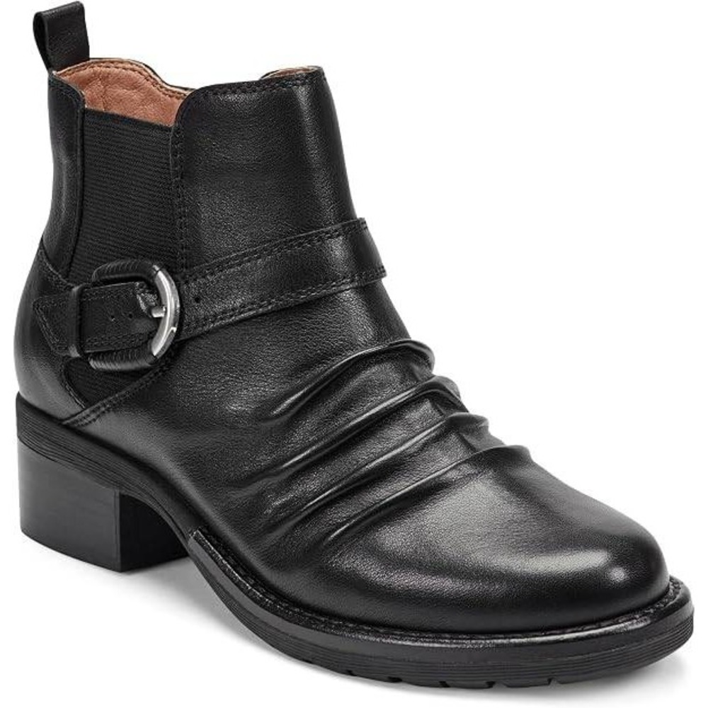 Earth Women's Zane 5M Black Leather Casual Ankle Boots
